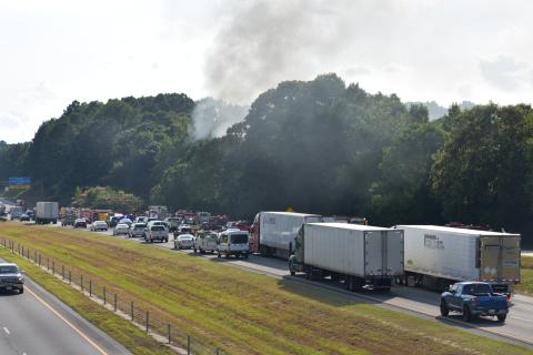 Dawson Baker/The Hartwell Sun A fatal single-car accident blocked traffic Wednesday evening. 