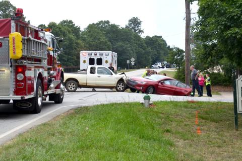 A Monday collision at the corner of S. Jackson and W. Gibson Streets, pictured above, resulted in no serious injuries according to officials. 