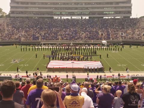 The scene from the 50-yard line at Dowdy Ficklen Stadium in Greenville, North Carolina where East Carolina hosted South Carolina in 2021. The 20-17 Gamecock win, settled on a field goal as time expired, is the type of thrilling regional matchup currently being threatened by realignment.