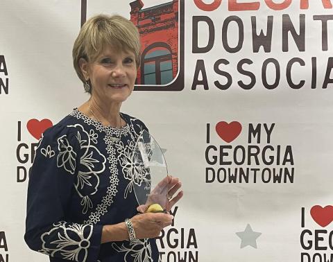 Photo submitted Vickery, pictured above, after winning the statewide “Main Street Hero” award last week.  