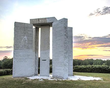 The Georgia Guidestones prior to their destruction. 