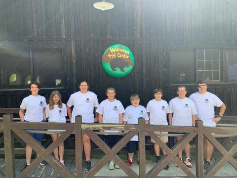 Pictured left to right are Phobe Cain York, Morgan Johnson, Emma Shift, Paige Wilson, Easton Saylors, Lukas Smith, Grace Wilson and Jacob Smith (coach and Hart County 4-H Program Assistant).