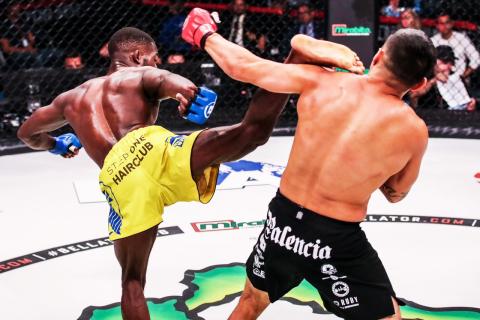 CeeJay Hamilton lands a kick on his opponent, Richard Palencia, on Oct. 1.