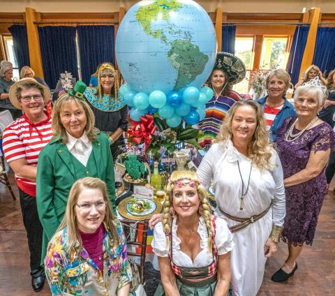 The second place team: left side front - Kristine Freehand, Pam McGovern, Pam Eisele and Mary Strycholski; right side front - Marilyn Bowman, Melissa Houston, Ann McSpadden, Deb Collado and Shannon Vanskike.  
