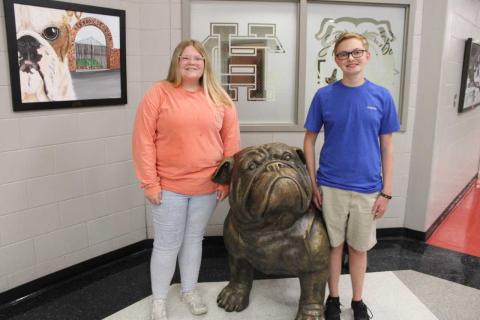Peyton Gaines, left, and Hudson Milner, right, are pictured after being selected by State Superintendent Richard Woods to serve on his 2022-2023 Student Advisory Council. 