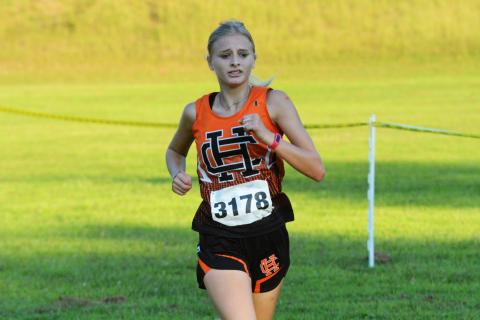 Chloe Bennett sees the finish line in site at the Reservation run earlier this season. 