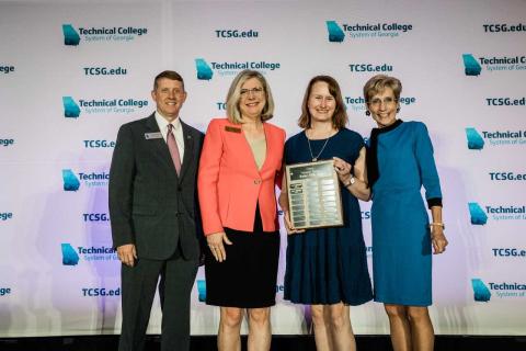Pictured left to right at the Technical College System of Georgia Leadership Conference in Savannah are Greg Dozier, commissioner; Dr. Andrea Daniel, ATC President; Ruth Tellano-Daniel, ATC board member; and Adie Shimandle, Executive Director of TCDA.