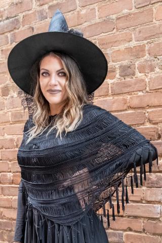 Natalie Floyd gets witchy in downtown Hartwell on Halloween night. 