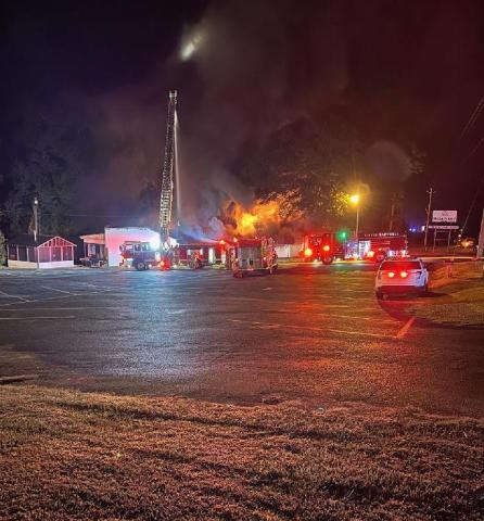 Emergency services responding to the fire at what was formerly Willa Deans.