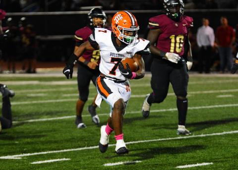 Running back Nori Moore, nicknamed “Duke,” recorded 360 yards from scrimmage against Hebron Christian Academy in Dacula on Friday, Oct. 28.