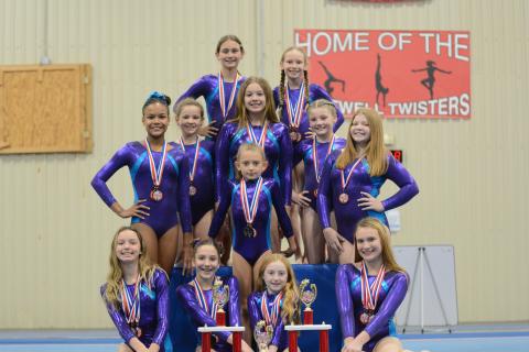 First row from left to right: Julianne Bond, Madalyn Dault, Tristyn Thompson, and Adrianne Pennington. Second row from left to right: Cheyenne Rucker, Emma Kale Garland, and Chastyn Haynie. Third row from left to right: Aeryn Back, Charley Lloyd, and Gracen McAdams. Fourth row from left to right: Maci Dudley and Kennedi Pennington.