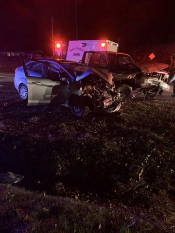 Emergency workers respond to an accident along Reed Creek Highway on Friday. There were injuries in the accident pictured above but no deaths. Two were killed in a single-vehicle wreck along Royston Highway on Monday.  