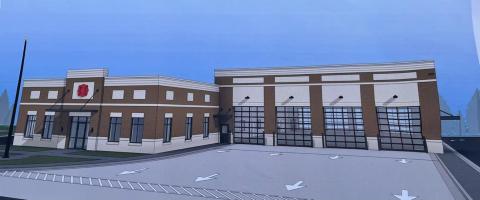 The City of Hartwell’s new rendering of the new fire station for the downtown firehouse near city hall.