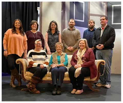 Hart County Community Theatre representatives pictured include (front row, L-R) Lani Sessoms, Kay Cleveland, Leigh Burns, FTI Director, (back row, L-R) Elizabeth Williams, Donna McDowell, Karen Gravel, FTI Architect, Sean Moxley, FTI supplied contractor , Jeff Hearn, Christopher Milford. Not pictured are Kevin Thompson and Kerri Wright Pruitt.