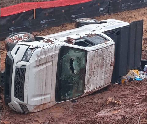 A stolen vehicle was wrecked over the weekend near Beaverdam Creek where a bridge is currently being replaced by the GDOT. 