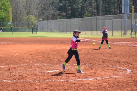 Pictured is Amelia McMaga delivering a pitch.