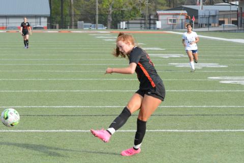 Sophomore forward Channing Segars scores six goals against their rival Elbert County in the 10-4 home win on Tuesday.