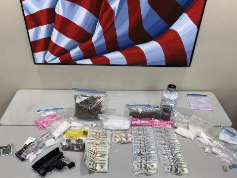 The Hart County Sheriff’s Office seized 2.2 pounds of methamphetamine, seven grams of fentanyl, over one pound of marijuana, just under $7,000 in cash and a handgun during a drug trafficking arrest March 25. 