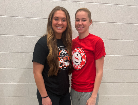Pictured from left to right is junior guard Dakota Phillips and junior forward Madison McLane after participating in the Sandy Spiels Spring Showcase at Chestatee High School on Saturday, March 18. 