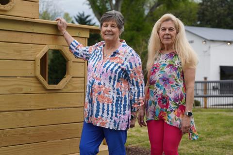 TORCH Board Member Nancy Butler (left) and TORCH Taste Committee volunteer Diane Tolbert are pictured at Railroad Street Park, the site of the inaugural Taste of Hartwell Saturday, April 29 at 5 p.m. The event is hosted by TORCH of Hartwell. 