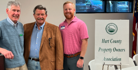 Pictured during the April meeting of the Hart County Property Owners’ Association are (L-R) Bill Fogerty, Alan Powell and Jeff Brown.   