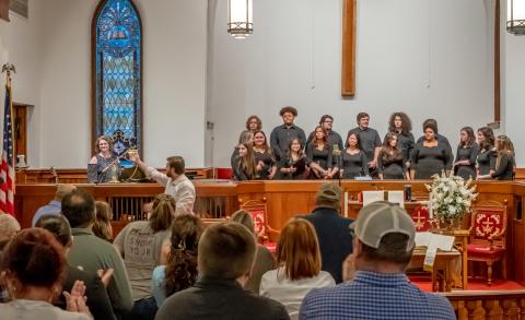 The Hart County High School Chamber Chorus, under the direction of Josh Bryan, presented a spring concert in the sanctuary of Hartwell First United Methodist Church. 