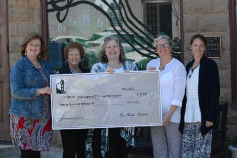The Hart County Community Theatre held a celebration for the $20,000 emergency grant on Wednesday, May 3 from the Fox Theatre Institute. Pictured from left to right is Donna McDowell (Secretary of the Hart County Community Theatre), Kay Cleveland (Board of Directors for the Hart County Community Theatre), Leigh Burns (Director of the Fox Theatre Institute), Lani Sessoms (President of the Hart County Community Theatre), and Lori Forester (Marketing Director of the Hart County Community Theatre).