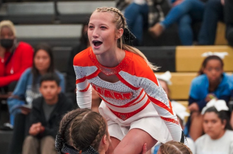 Senior competition cheerleader, Kylie Seawright wins the 2023 Northeast Georgia Positive Athlete award for cheerleading.