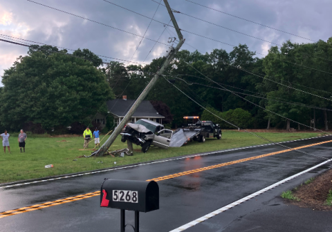 A crash on Reed Creek Highway left the Reed Creek community without power for nearly six hours on Mother’s Day. 