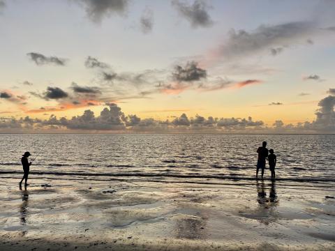 Our family—all 16 of us—love basking in the natural wonders of Georgia’s outdoors. Sunrise on the coast of the Golden Isles is a special time of day. And it’s an extra special time for our son, Alan, to take his sons, William and Fenn, fishing in the surf of Cumberland Island. As soon as all eight of our grandchildren could walk, they were holding fishing poles.
