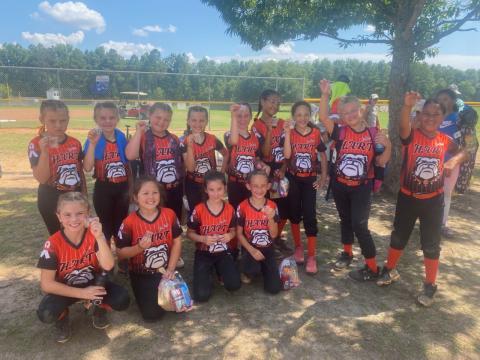Pictured is the Hart County Little League rookie softball team that finished fourth in the state on Friday and Saturday. Pictured on the bottom row from left to right is Kayden Griffin, Angelina Mead, Charlie Roper and Amelia McGaha. Pictured on the top row from left to right is Maci Eberhardt, Kenzi Miller, Harper Hershberger, Tilley Schnell, Ellie Vaughn, Nova Grace Koffi, Amelia Hunt, Keeley Sanders and Leighonna Freeman.