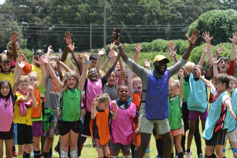 The Bell Family YMCA hosted its first week of soccer camps from Monday, June 12 through Friday, June 16. Pictured are kids and coaches celebrating a great week of camp. 