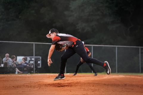 Pictured is Townes Anderson throwing a fastball for a strike. 