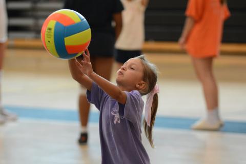 Anna Gray Seymour learning how to pass at the Volley Dogs youth camp on July 18-20.