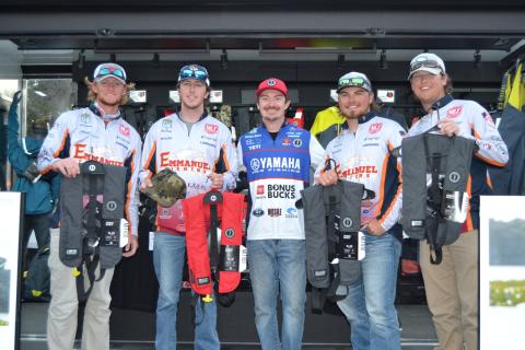 Pictured above are Emmanuel teams from left to right is Brooks Anderson, Max Heaton, Seth Jenkins, and TJ McKenzie. (Photo by Emmanuel University Athletics)