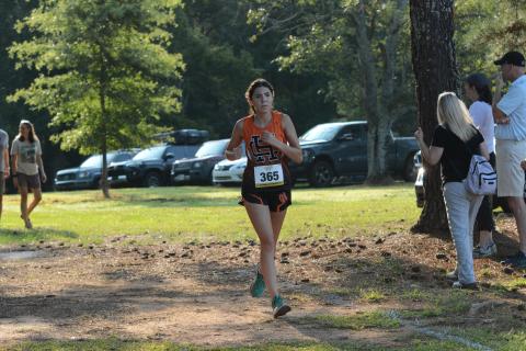 Senior Melody Blomberg placed inside the Top 100 in the North Hall Invitational at North Hall High School Sept. 7.
