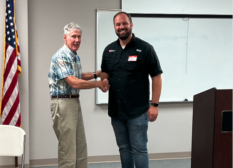 Mayor Brandon Johnson was the guest speaker at the Hart County Property Owner’s Association September meeting. Pictured are (from left) Bill Fogerty and Mayor Brandon Johnson. 