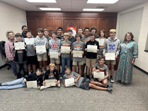 The Hart County BOE honors the HCMS state champion cross country team