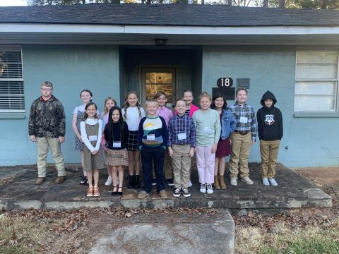 North Hart students from left to right: front row: Ivy Tatum, Whitley Bridges, Jackson Green, Harrison Carter, Tessa Lorentson;  back row: Haygan Royston, Rhiley Atkinson, Gabby Brown, Sadie Martin, Corben Weir, Anna Maxwell, Madeline Busbee, Josiah Andrew, and Jackson Little