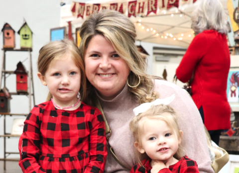 Megan Dean with daughters Landry and Henley at last year’s Hart Life Holiday Bazaar