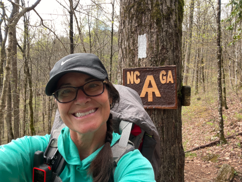 Pictured is Hartwell native Julie George during her 2022 110 mile hike on the Appalachian Trail as she now prepares for her 2,198.4 mile hike on the same trail in March of 2024. 