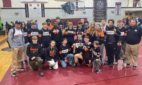The Hart County High School boys and girls Mat Dogs captured multiple first placements individually and second overall at the 2023 Rumble in the Jungle Tournament at Lakeview