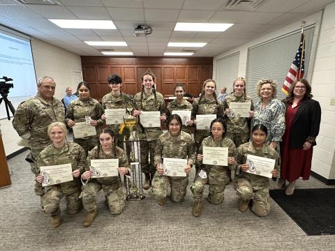 The Hart County High School female JROTC won first place overall at the state raider championship in October