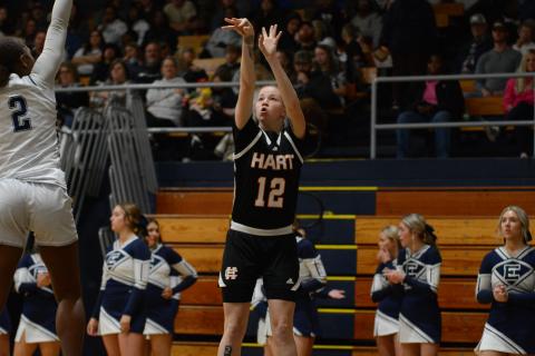 Senior forward Madison McLane dropped 14 points in the 54-41 win over their rival, the Lady Devils of Elbert County at the Inferno on Dec. 15.