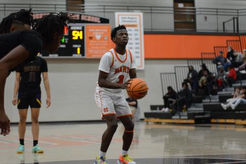 Junior guard Andrew Maxwell led the Dogs in scoring with 16 points in the home loss to Monroe Area, 69-60. 