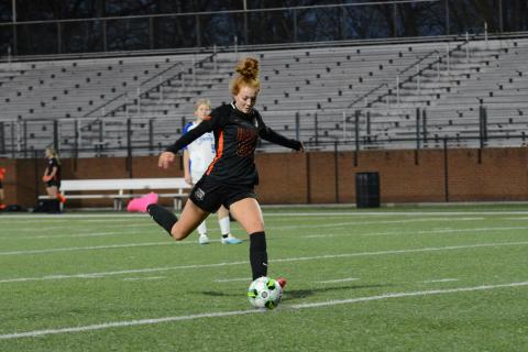 Pictured is junior forward Channing Segars looks to top her 33 goals from a season ago.