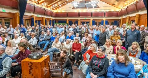 The grand ball room at Cateechee was  packed to the gills Jan. 25 to hear from new owners Tyler Cox and Justin Rogers. 