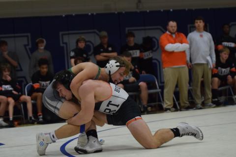 Senior wrestler AJ Smith and the Mat Dogs defeat Oconee County and Monroe Area to claim second place in the 2024 area duals on Jan. 6 to advance to the state duals on Jan. 20.