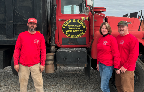 Pictured left to right: Dustin Mincey, Pam and Grant York of York & Sons.