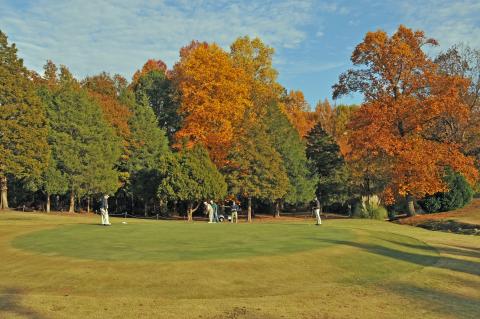 Local golfers play on Hartwell’s famed golf club, which opened to the public in 1923.